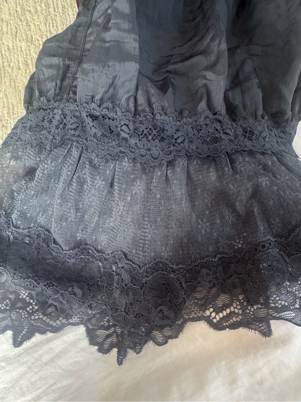 FREE PEOPLE FOREVER YOU G VICTORIAN LACE TRIMMED LONG BLOOMERS BLACK SP - Picture 8 of 9